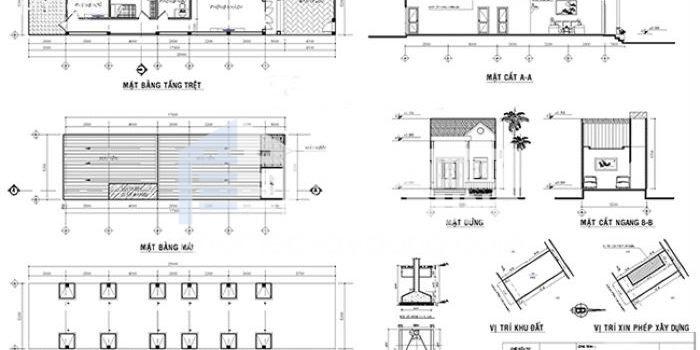 Mẫu bản vẽ xin phép xây dựng cấp 4 M1